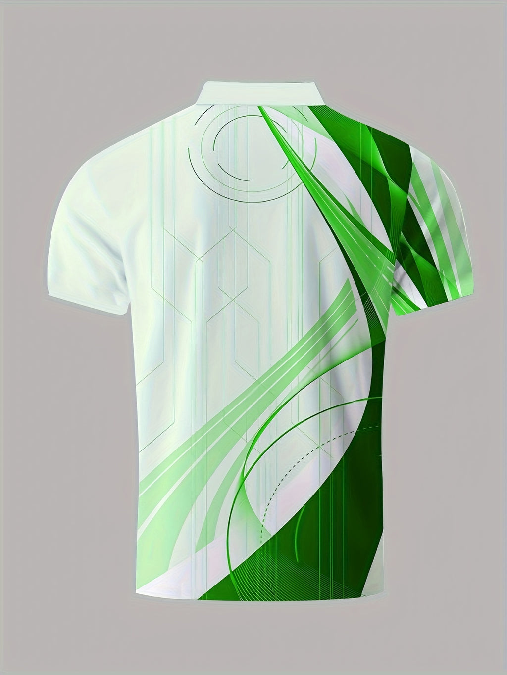 Chemise à manches courtes pour homme, motif géométrique, fermeture éclair, décontractée, confortable et polyvalente, chemise de golf, chemise de tennis, vêtements pour homme