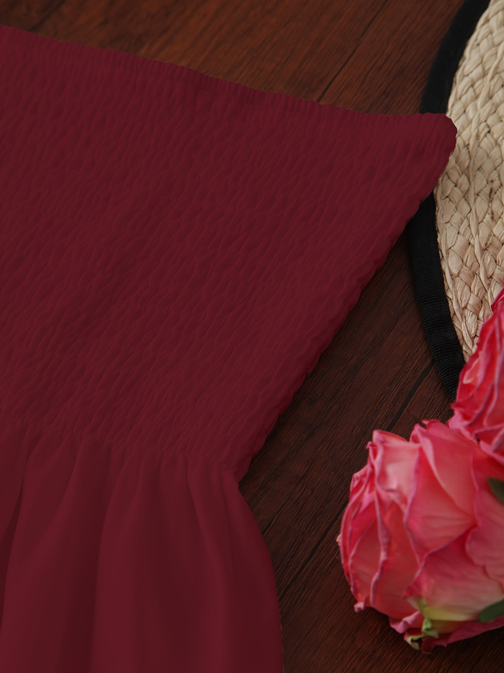 Haut tube à volants froncés, haut bandeau sans bretelles décontracté pour l'été, vêtements pour femmes, mariage, vacances