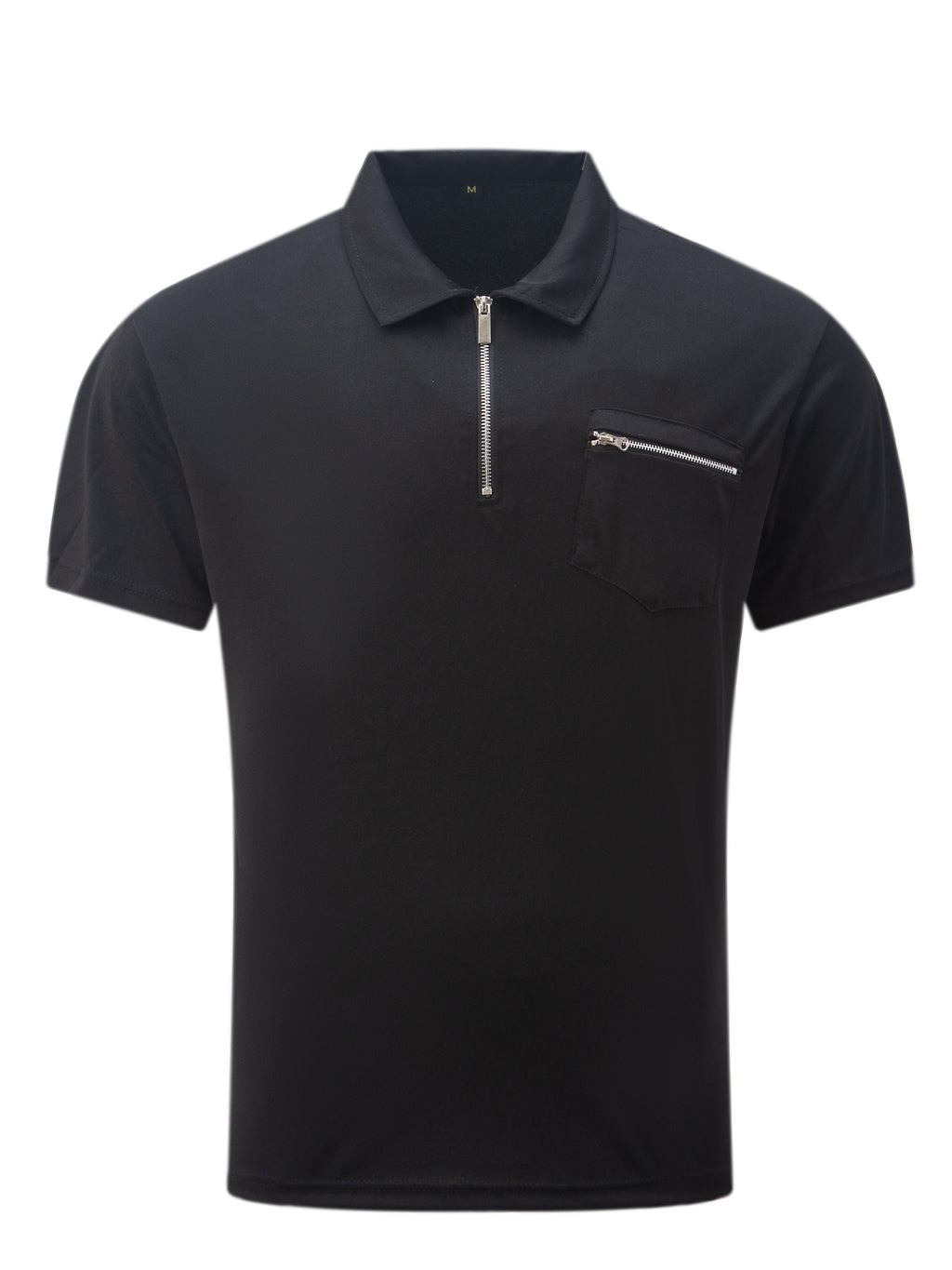 Polo de golf respirant, coupe standard, avec poche zippée sur la poitrine, col en V, manches courtes, pour l'été, vêtements pour hommes