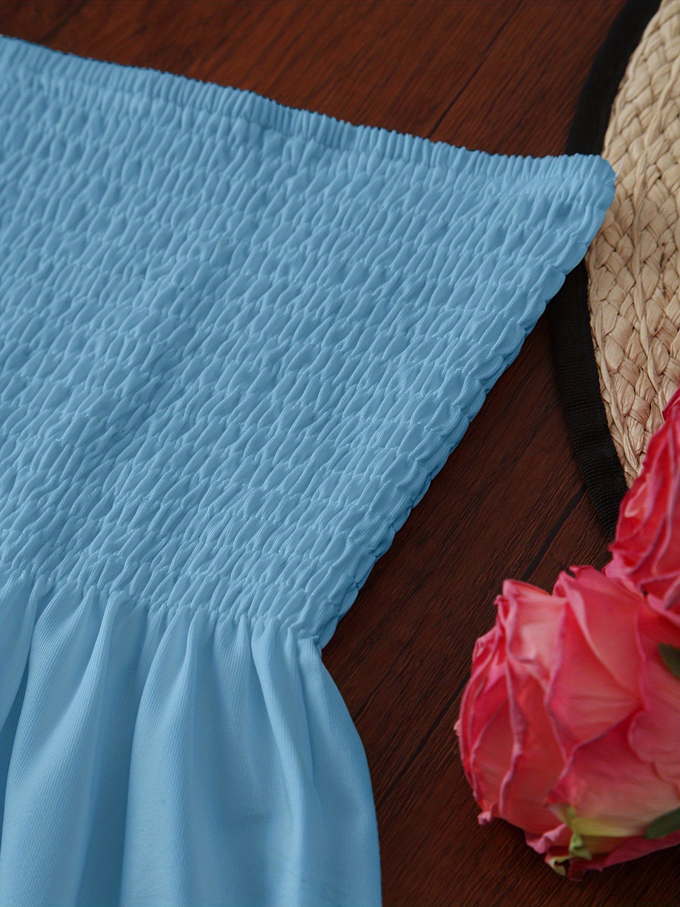 Haut tube à volants froncés, haut bandeau sans bretelles décontracté pour l'été, vêtements pour femmes, mariage, vacances