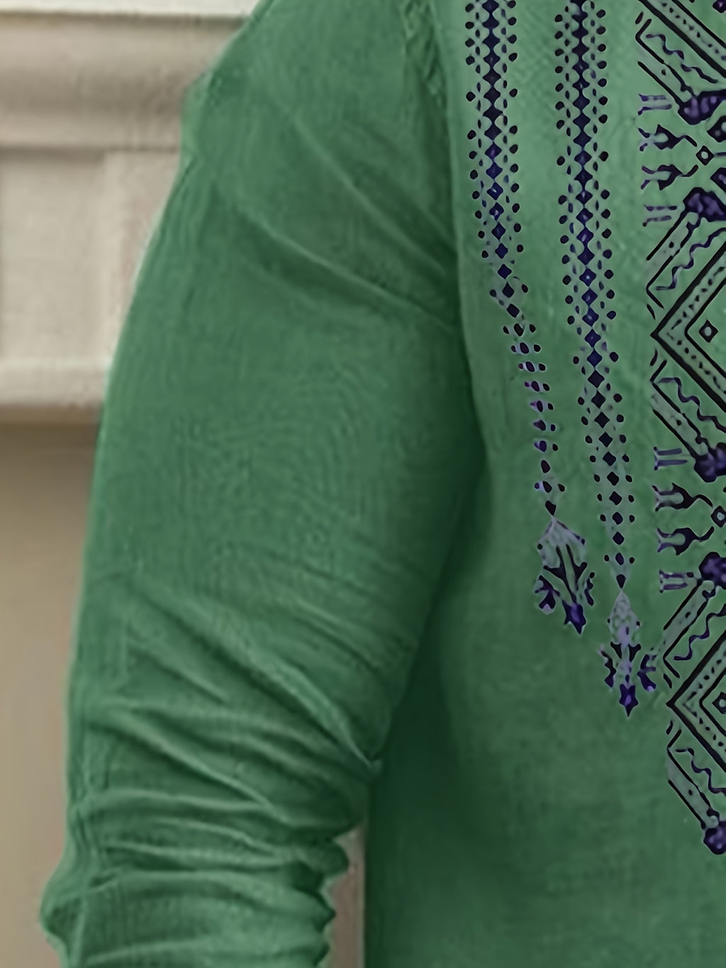 Chemises Henley à manches longues pour hommes, style ethnique, tendance, motifs géométriques, confortables, respirantes, décontractées et légèrement extensibles. Vêtements pour hommes