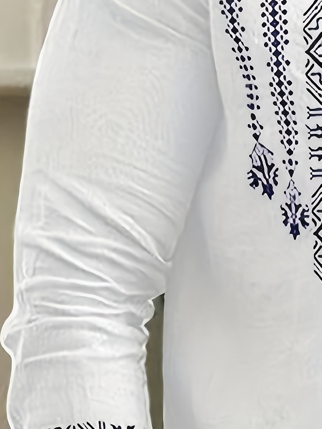 Chemises Henley à manches longues pour hommes, style ethnique, tendance, motifs géométriques, confortables, respirantes, décontractées et légèrement extensibles. Vêtements pour hommes