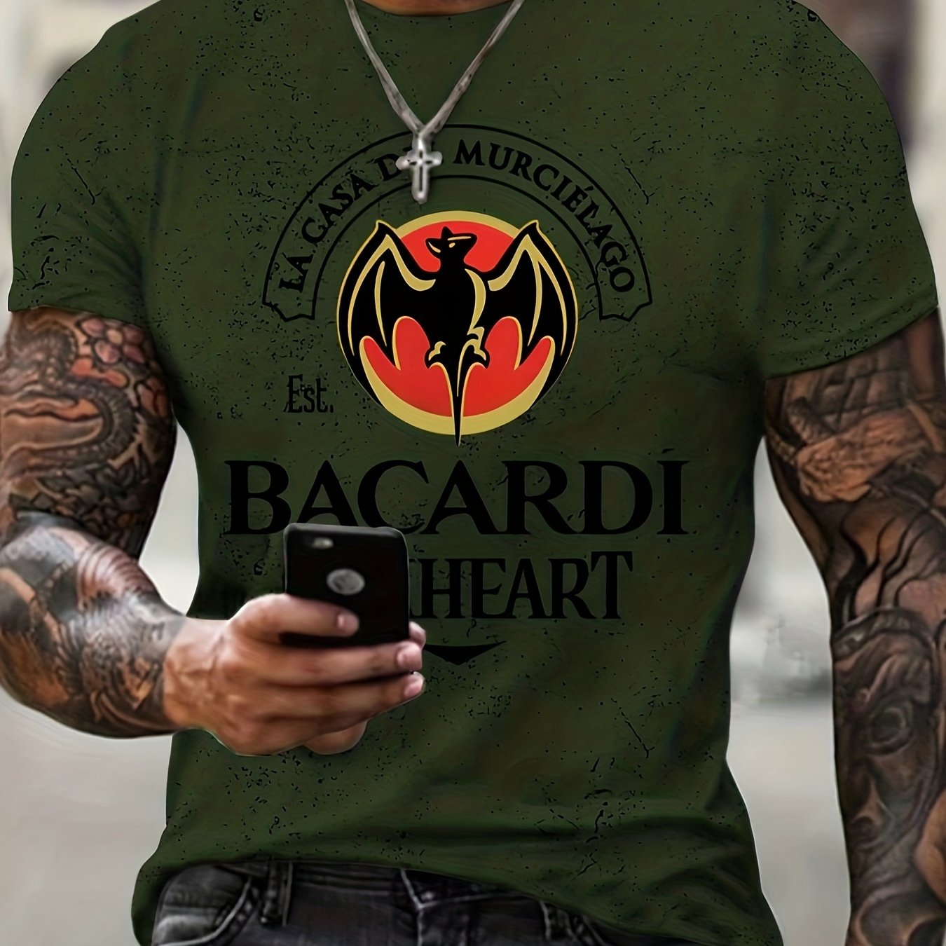 T-shirt homme à imprimé chauve-souris, confortable, imprimé 3D, légèrement extensible, col ras du cou, manches courtes, pour l'été et l'extérieur, vêtements pour hommes, cadeaux pour la fête des pères 2023 pour Halloween