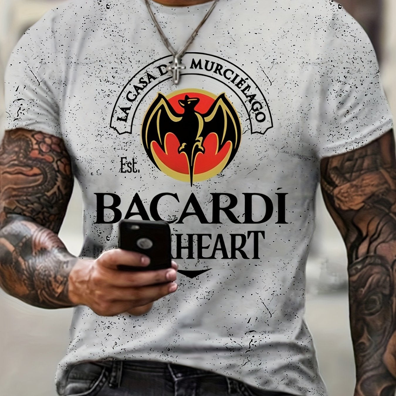 T-shirt homme à imprimé chauve-souris, confortable, imprimé 3D, légèrement extensible, col ras du cou, manches courtes, pour l'été et l'extérieur, vêtements pour hommes, cadeaux pour la fête des pères 2023 pour Halloween