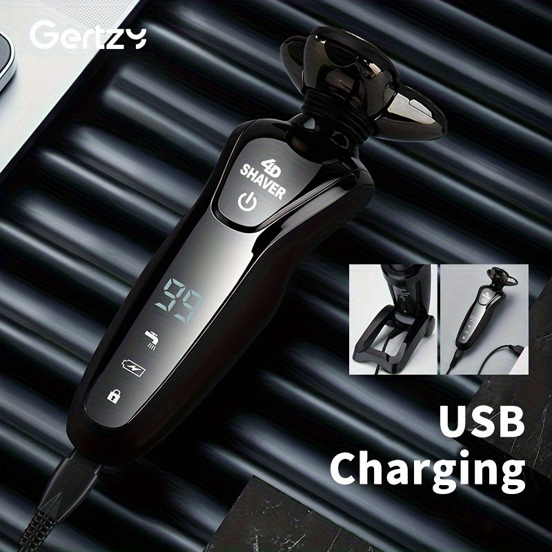 Rasoir électrique 6 en 1 Gertzy pour homme, rasoir électrique pour homme, rasoir rotatif rechargeable, cadeau de fête des pères pour père, mari et amis masculins