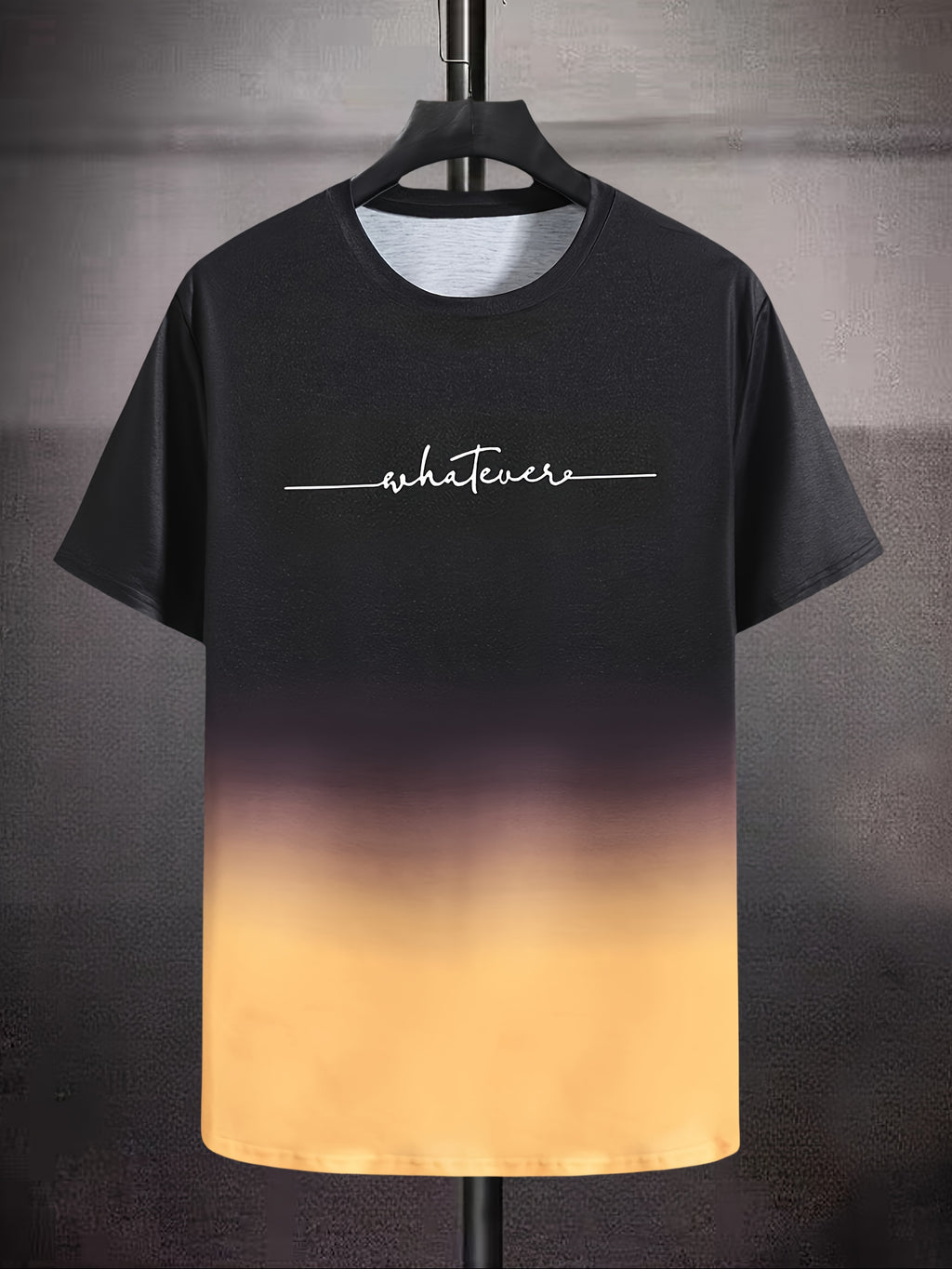 T-shirt confortable et chic à imprimé dégradé « Whatever » pour homme, t-shirt graphique, vêtements d'été pour homme, vêtements pour homme, hauts pour homme, cadeau pour homme