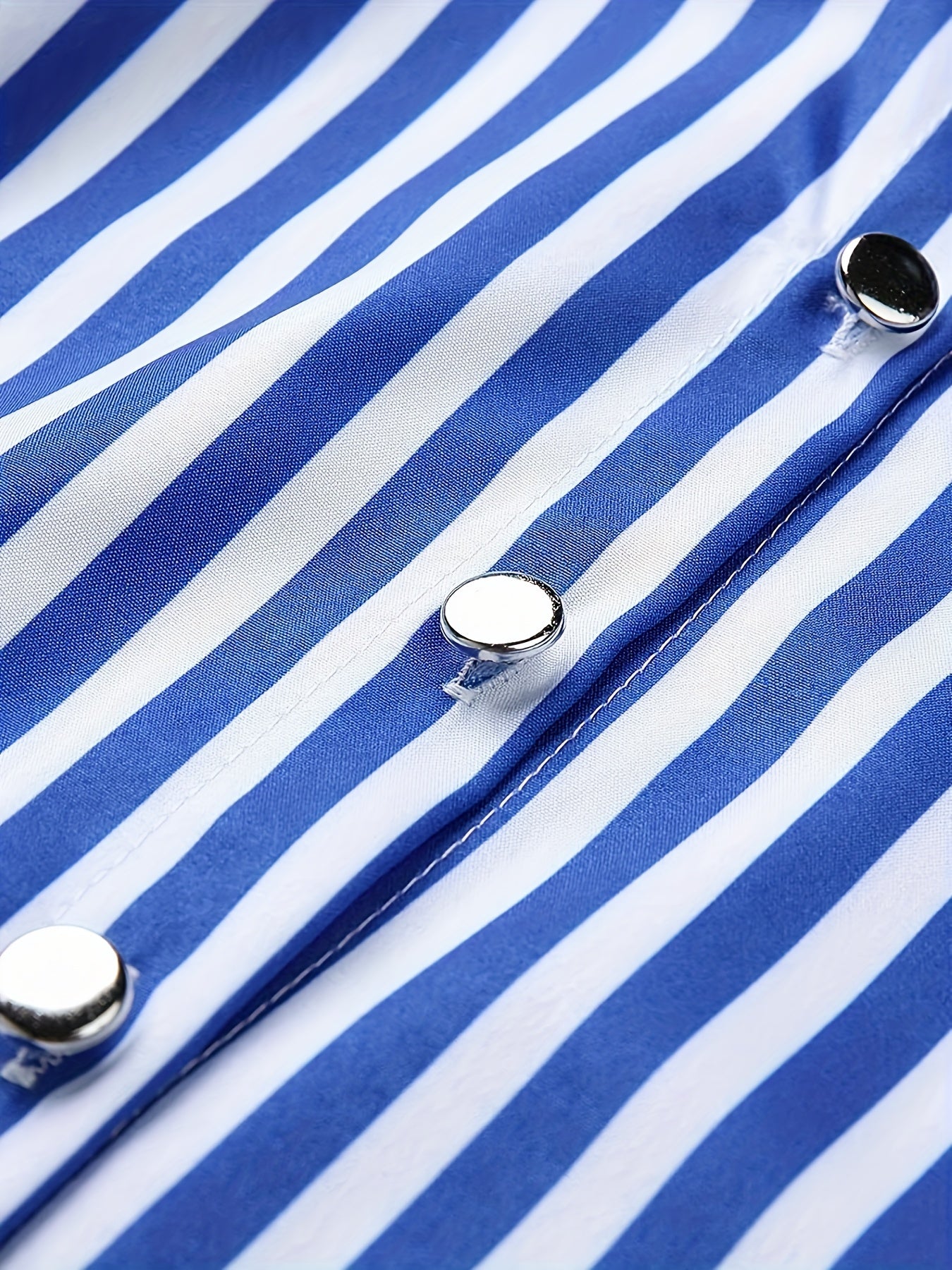 Chemise boutonnée à rayures, élégante chemise de travail à manches longues avec col, vêtements pour femme