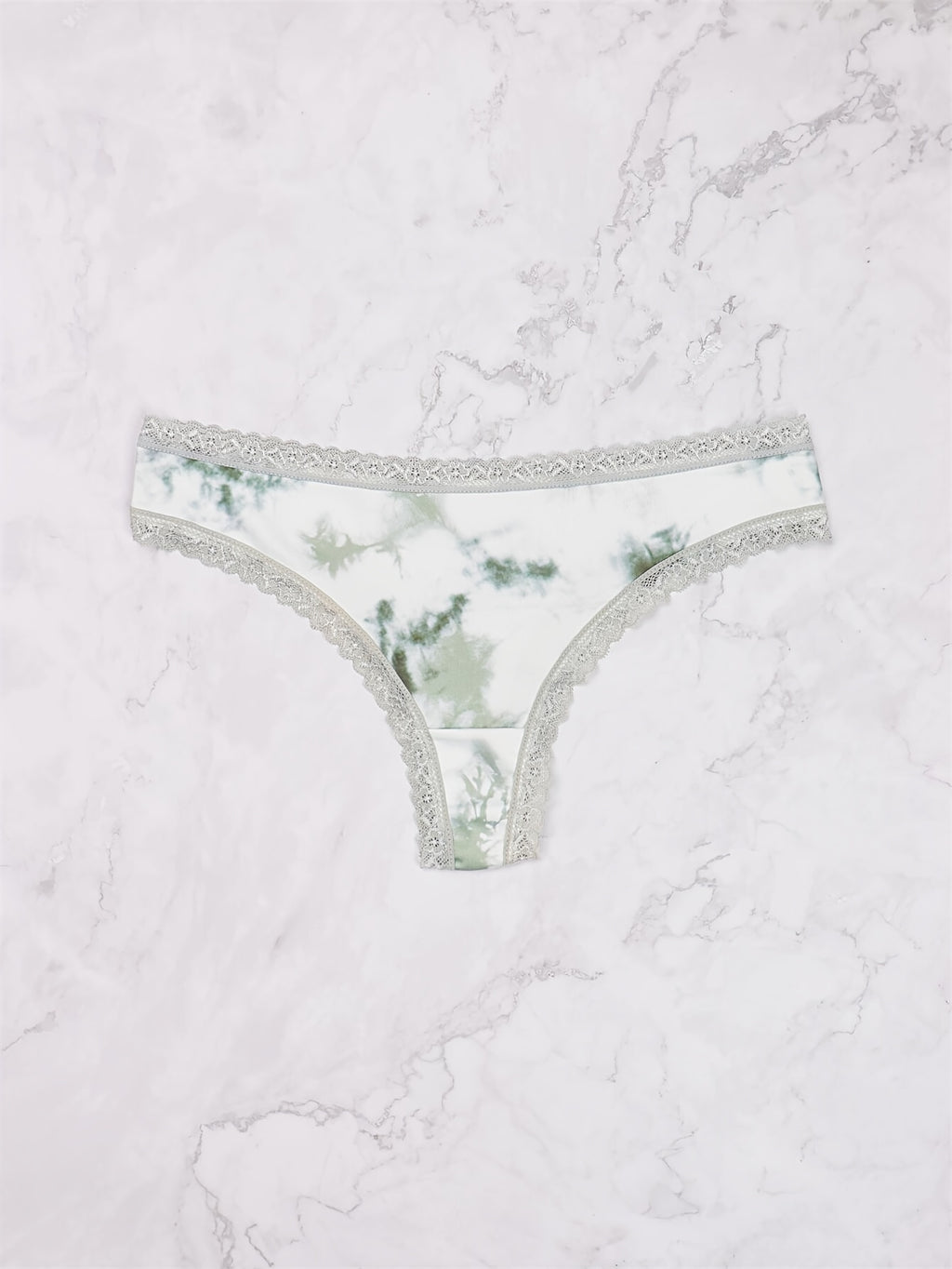 String Morvia 5 pièces en dentelle avec cœur - Ensemble de lingerie chic en maille pour femme, non transparent