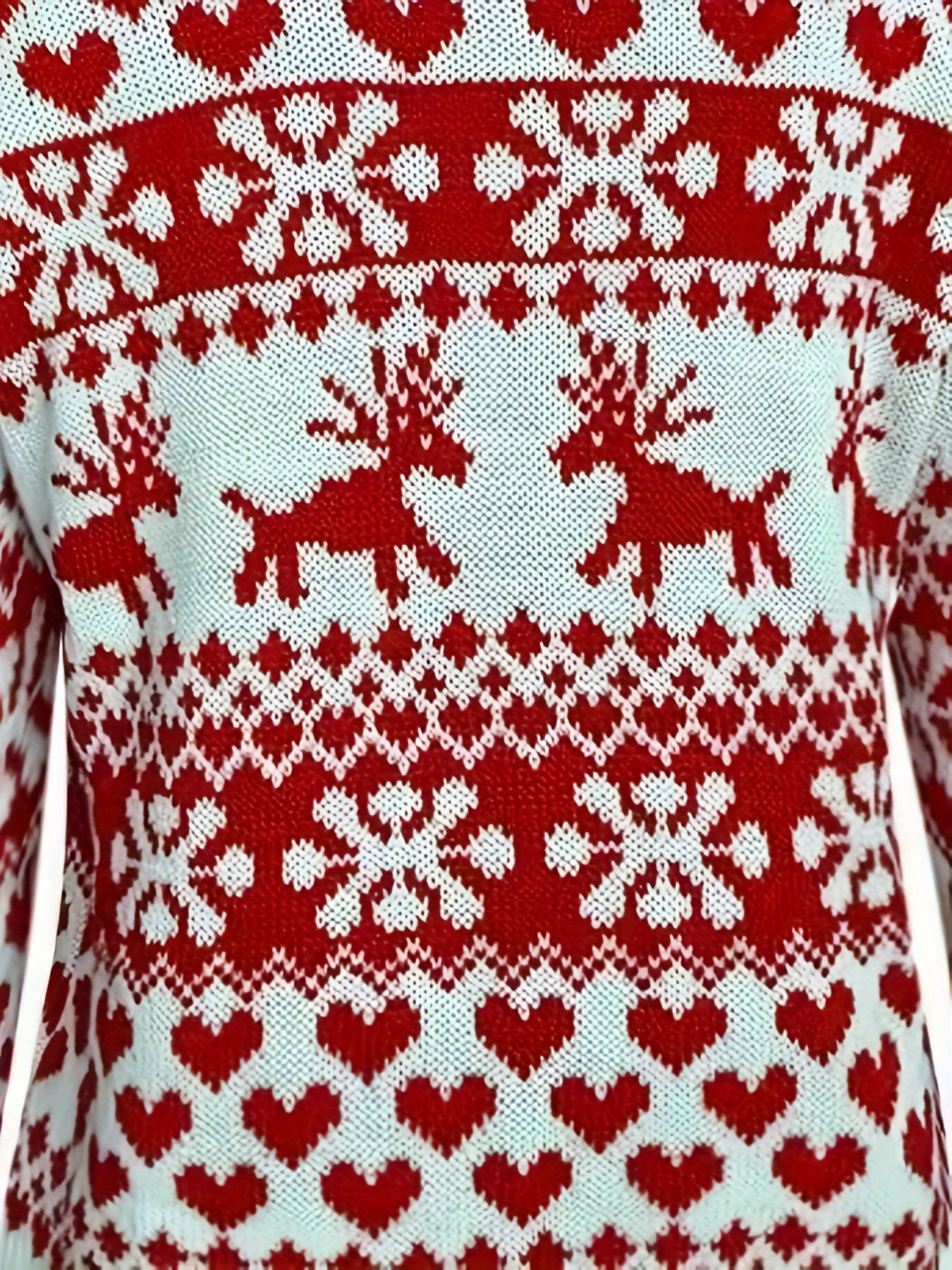 Pull de Noël en jacquard à col ras du cou, pull décontracté à manches longues, ample, en tricot, pour l'automne et l'hiver, vêtements pour femmes