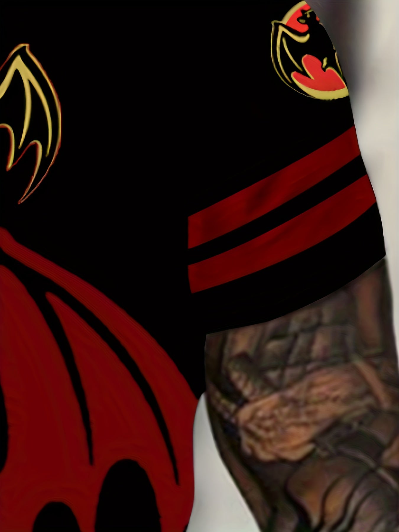 T-shirt homme à imprimé chauve-souris, confortable, imprimé 3D, légèrement extensible, col ras du cou, manches courtes, pour l'été et l'extérieur, vêtements pour hommes, cadeaux pour la fête des pères 2023 pour Halloween