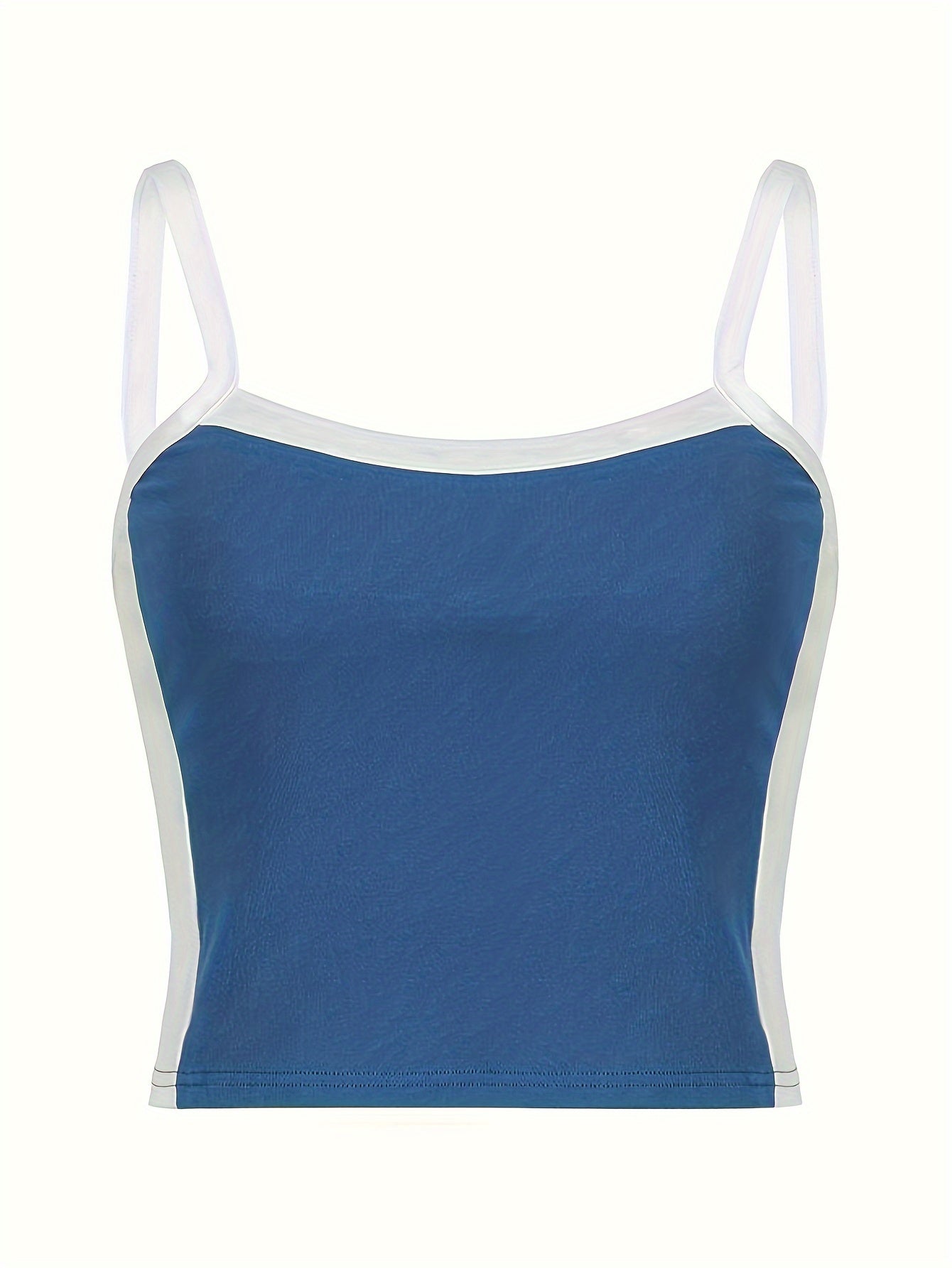 Débardeur simple à blocs de couleurs, haut d'été sexy et slim sans manches, vêtements pour femmes