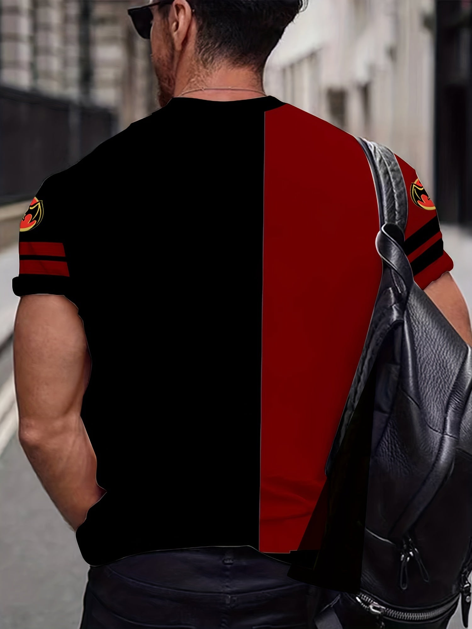 T-shirt homme à imprimé chauve-souris, confortable, imprimé 3D, légèrement extensible, col ras du cou, manches courtes, pour l'été et l'extérieur, vêtements pour hommes, cadeaux pour la fête des pères 2023 pour Halloween