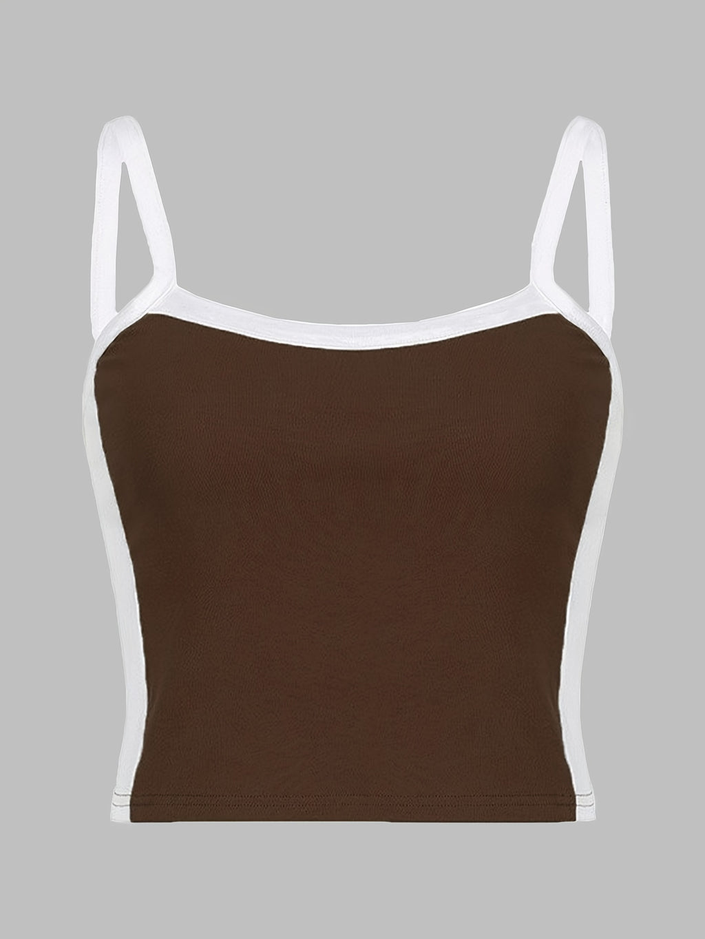 Débardeur simple à blocs de couleurs, haut d'été sexy et slim sans manches, vêtements pour femmes