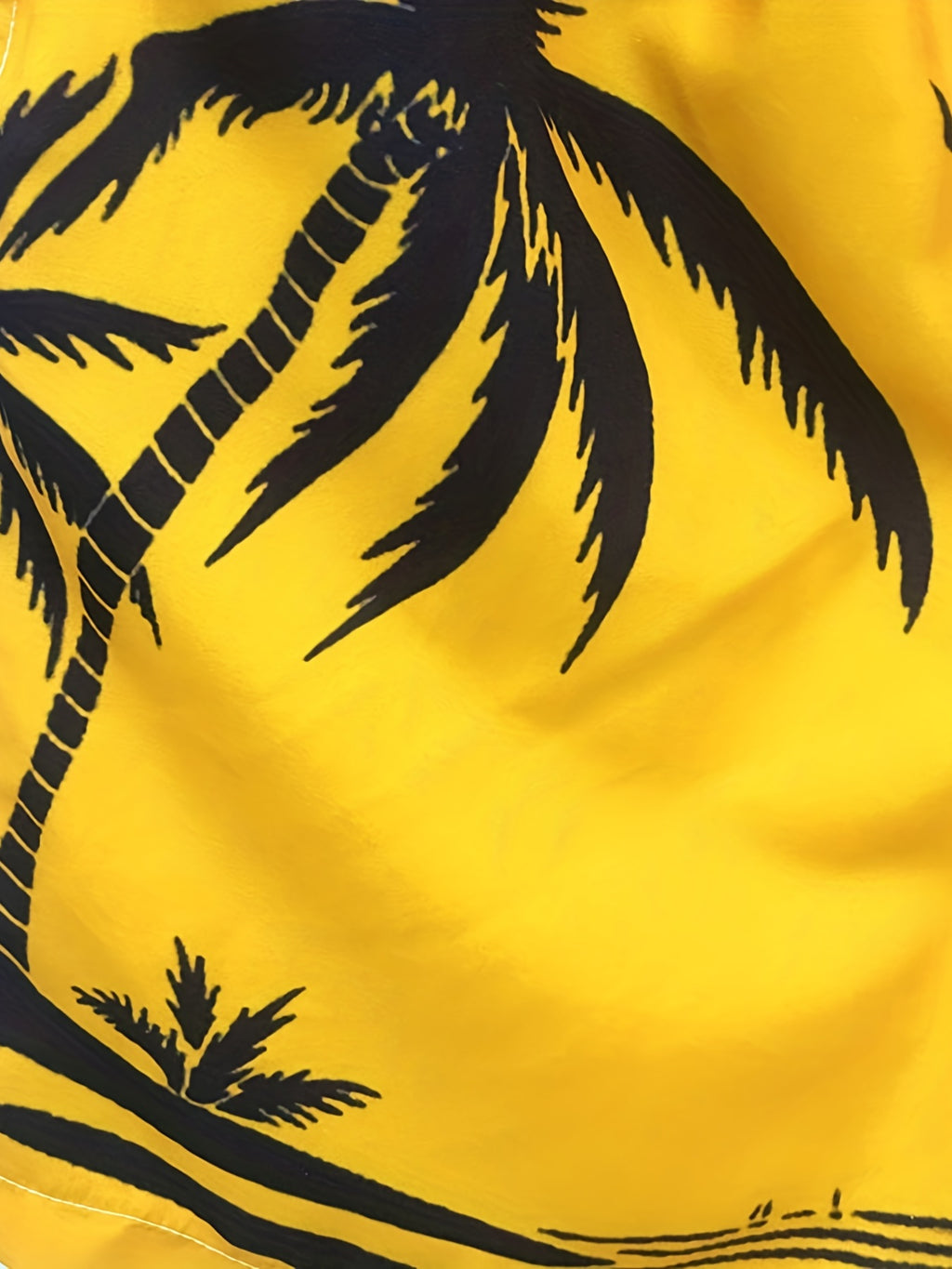 Maillot de bain confortable et respirant avec cordon de serrage et doublure en maille à séchage rapide, motif palmier, avec 2 poches, pour homme, idéal pour les vacances d'été, la plage, la piscine