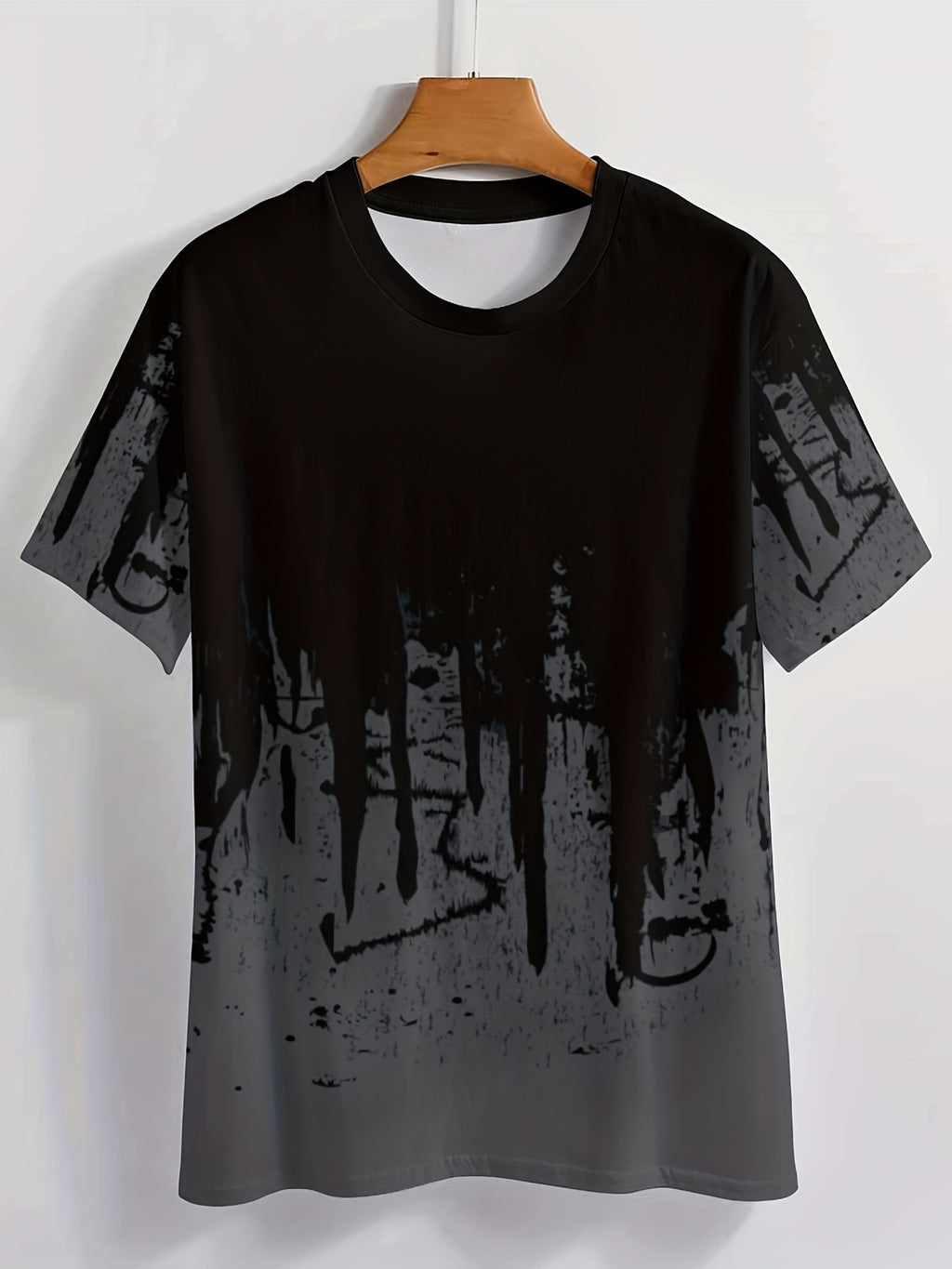T-shirt ras du cou imprimé éclaboussures de peinture pour homme, design graphique, décontracté et confortable pour l'été, idéal pour l'entraînement quotidien en salle de sport ou la course à pied.