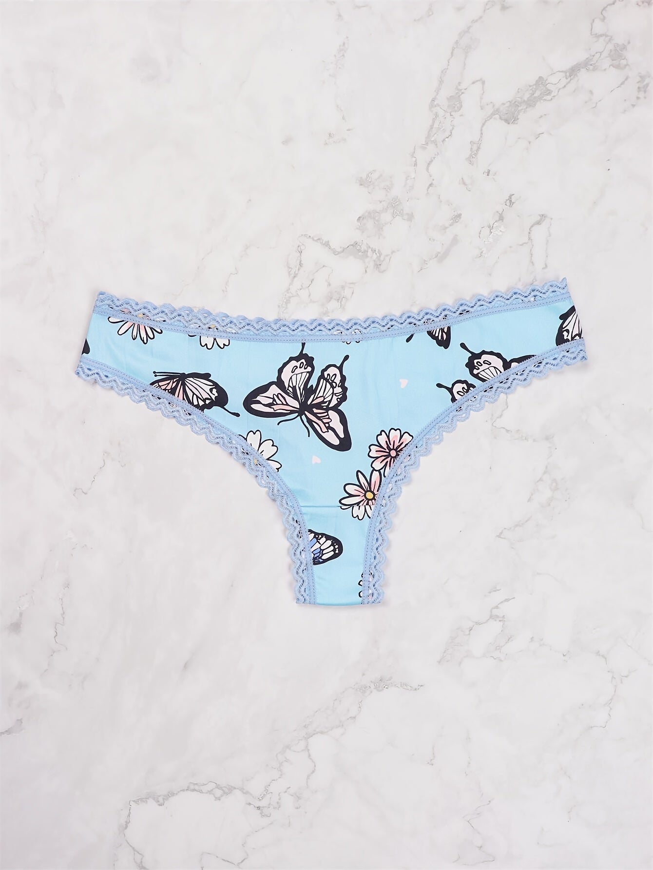 String Morvia 5 pièces en dentelle avec cœur - Ensemble de lingerie chic en maille pour femme, non transparent