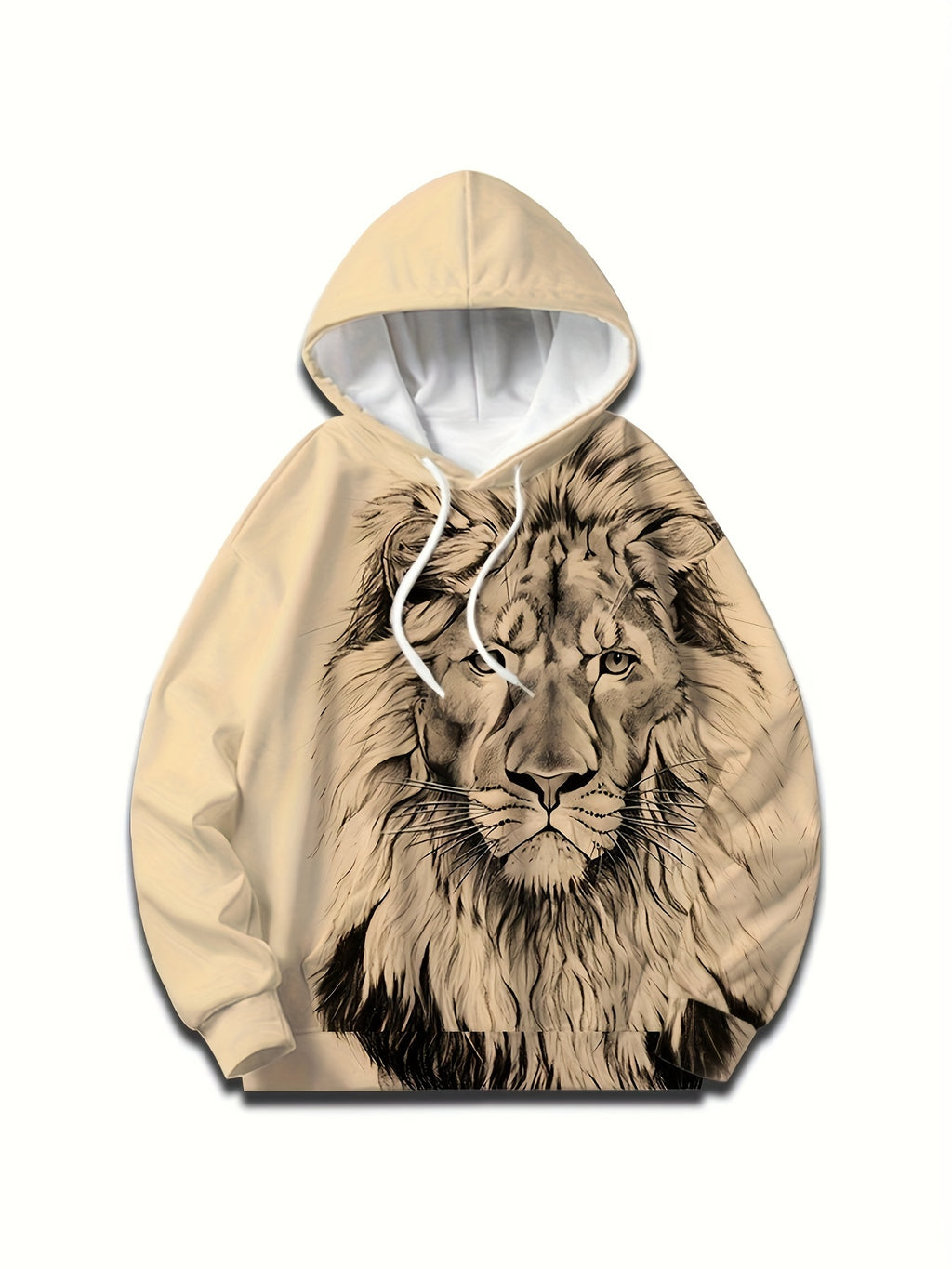 Sweat à capuche imprimé lion 3D pour homme, sweat à capuche graphique, confortable, ample et tendance, vêtements pour homme pour l'automne et l'hiver