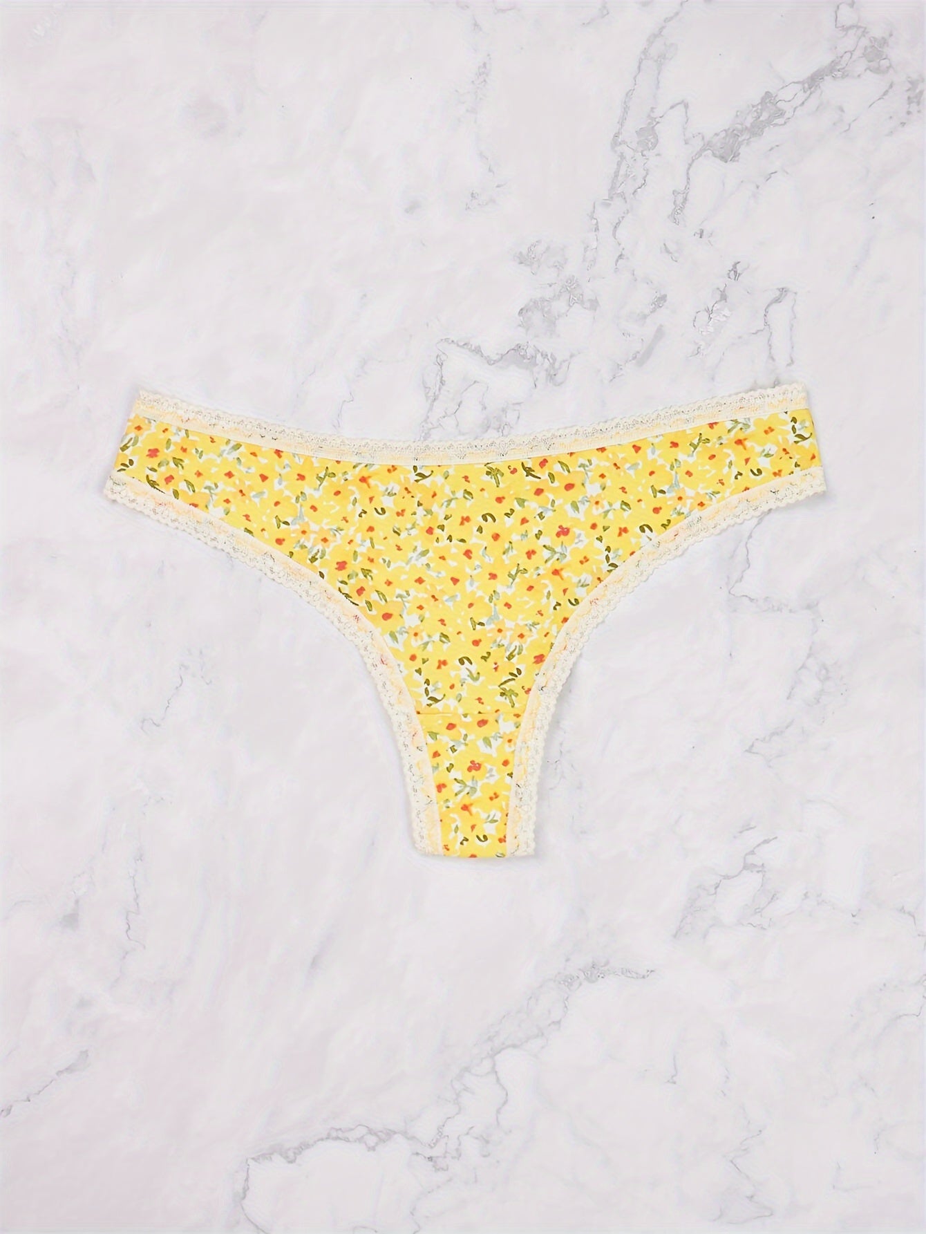 String Morvia 5 pièces en dentelle avec cœur - Ensemble de lingerie chic en maille pour femme, non transparent