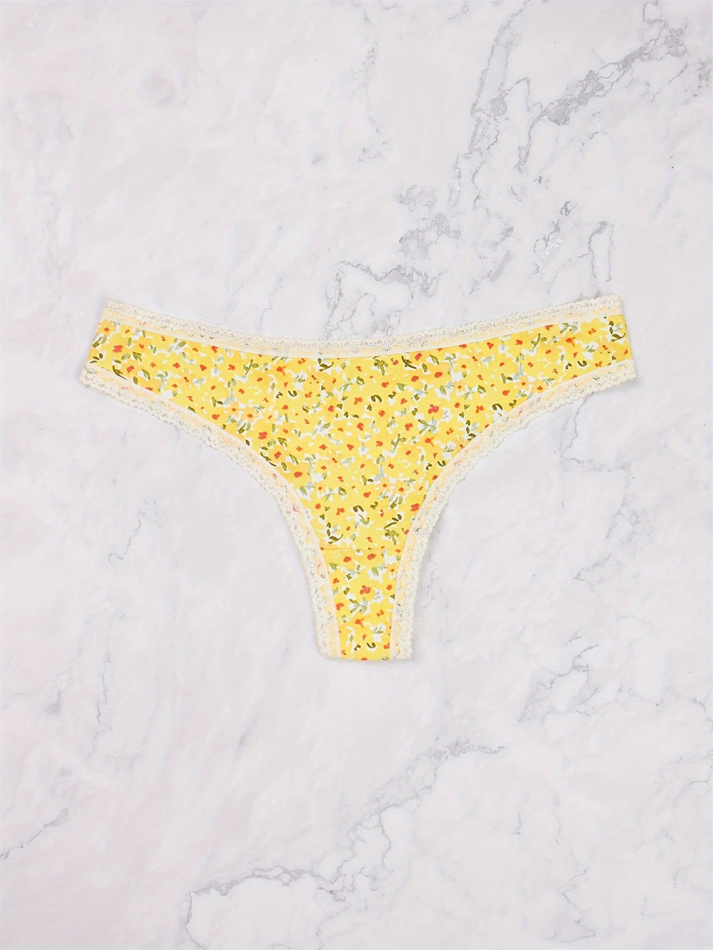 String Morvia 5 pièces en dentelle avec cœur - Ensemble de lingerie chic en maille pour femme, non transparent