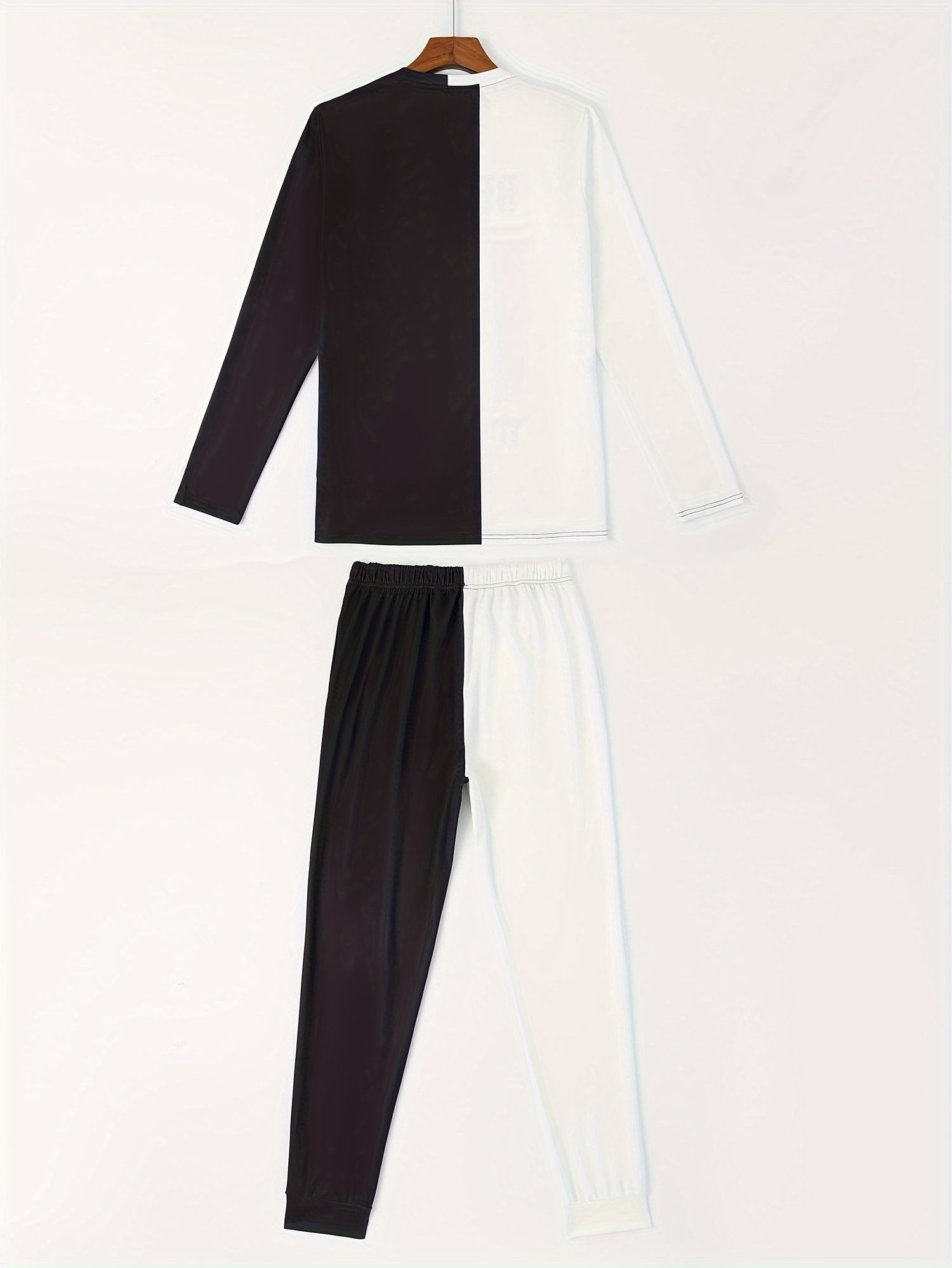 Ensemble 2 pièces pour homme, t-shirt ras du cou à manches longues et sweat-shirt à cordon de serrage, style jogging, pour l'hiver et l'automne. Vêtements pour homme