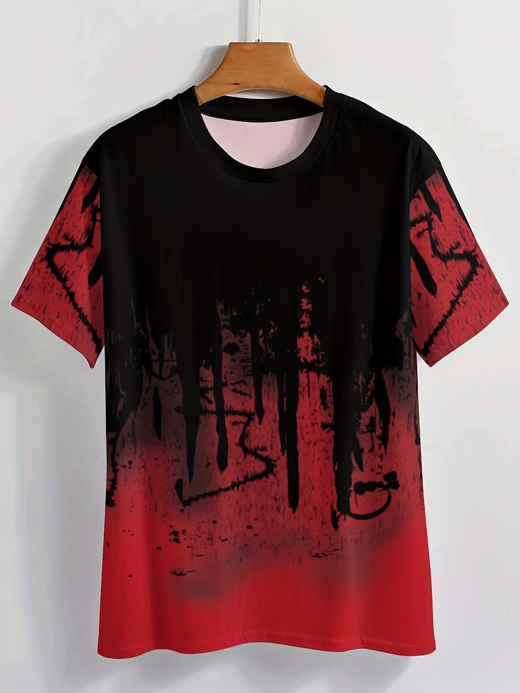 T-shirt ras du cou imprimé éclaboussures de peinture pour homme, design graphique, décontracté et confortable pour l'été, idéal pour l'entraînement quotidien en salle de sport ou la course à pied.