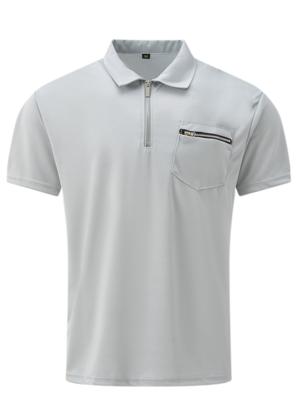Polo de golf respirant, coupe standard, avec poche zippée sur la poitrine, col en V, manches courtes, pour l'été, vêtements pour hommes