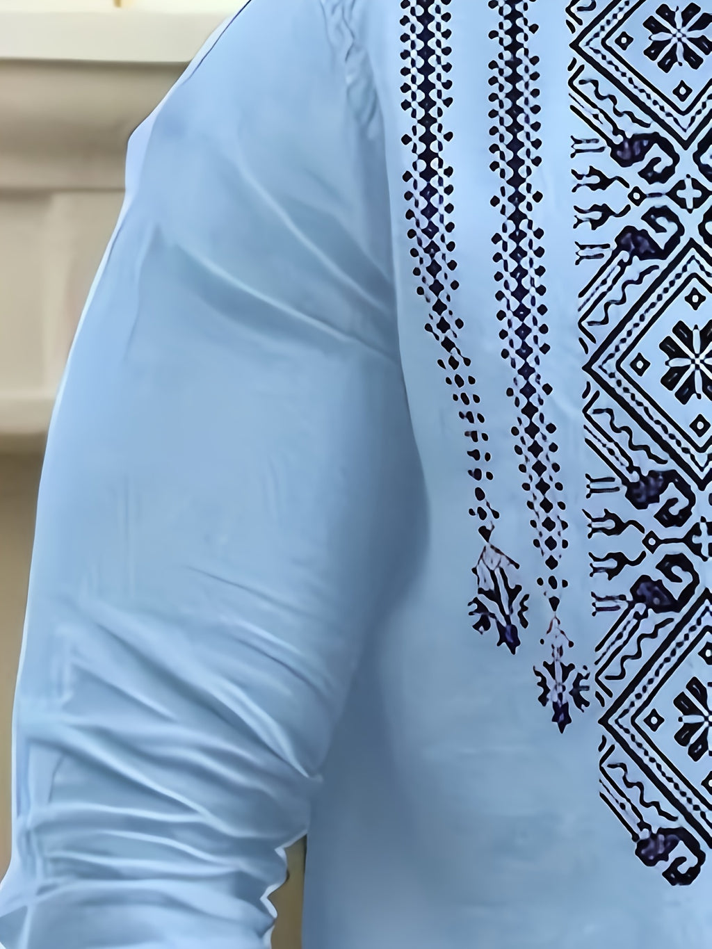 Chemises Henley à manches longues pour hommes, style ethnique, tendance, motifs géométriques, confortables, respirantes, décontractées et légèrement extensibles. Vêtements pour hommes