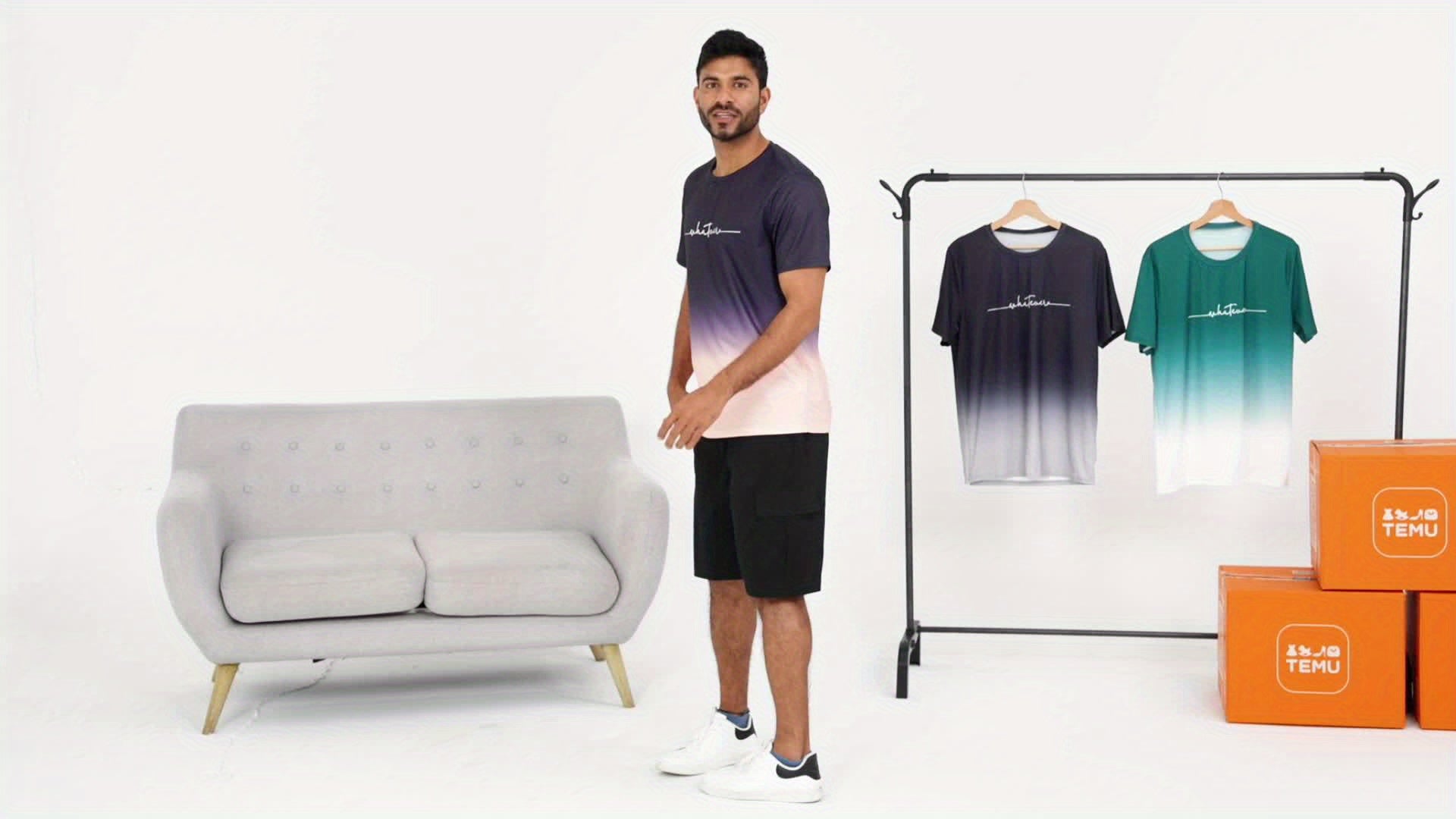 T-shirt confortable et chic à imprimé dégradé « Whatever » pour homme, t-shirt graphique, vêtements d'été pour homme, vêtements pour homme, hauts pour homme, cadeau pour homme