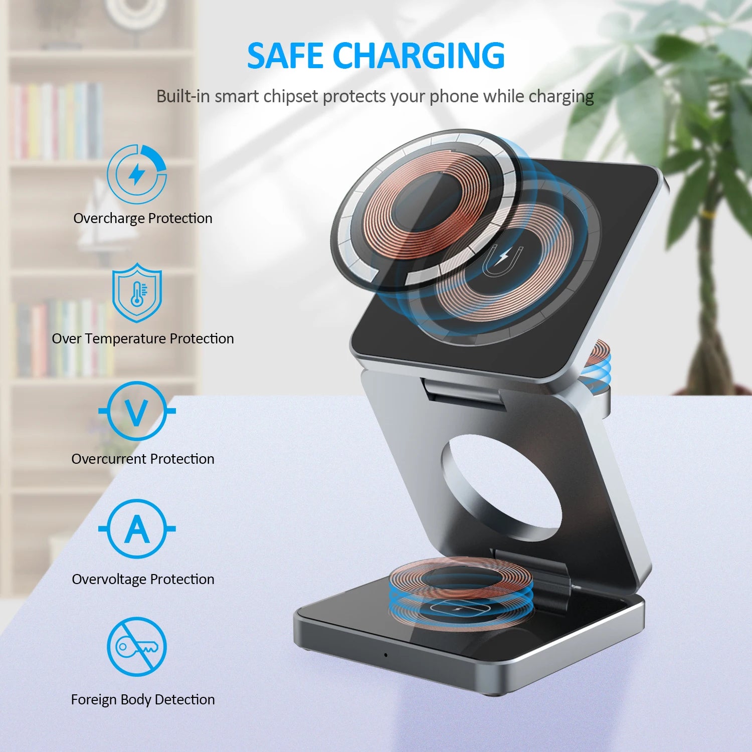 Factory Wireless Charger ILEPO Iw30 3 in 1 Magnetic Foldable Magnetic Charging Station Travel Charger for iphone Power Adapter