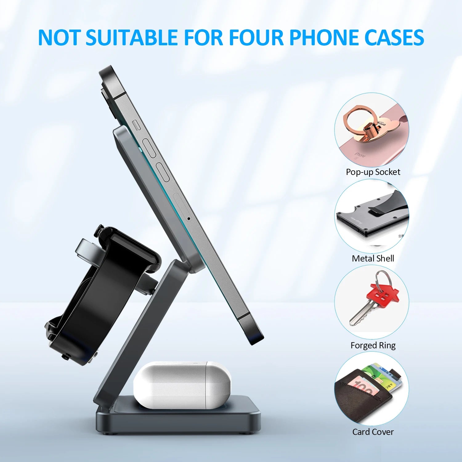 Factory Wireless Charger ILEPO Iw30 3 in 1 Magnetic Foldable Magnetic Charging Station Travel Charger for iphone Power Adapter