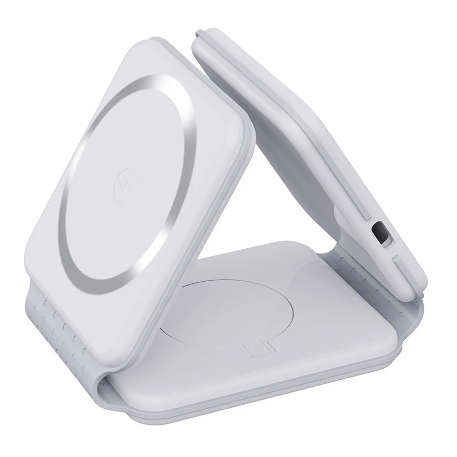 New Trending Smart Electronics Products Portable Phone Charger Magnetic Multi Foldable Stand 3 in 1 Wireless Charger for iPhone
