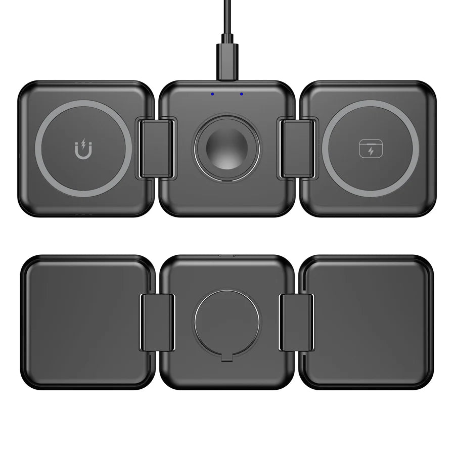New Trending Smart Electronics Products Portable Phone Charger Magnetic Multi Foldable Stand 3 in 1 Wireless Charger for iPhone