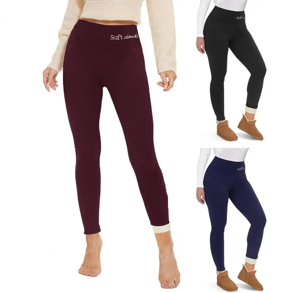 Winter Warm Velvet Thick Skinny Pants Women High Waist Leggings Female Clothing Pencil Pants Femme Thermal Trousers
