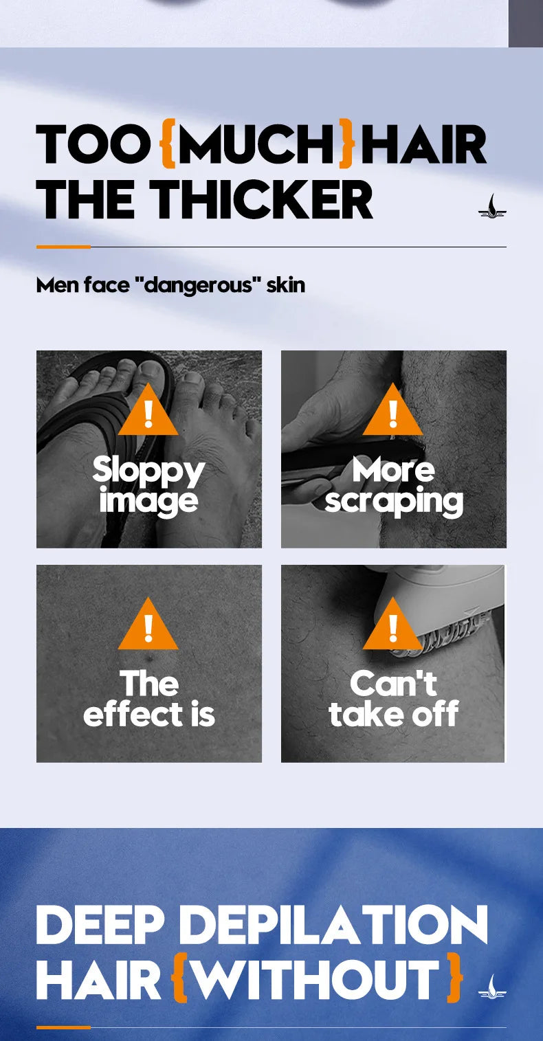 Professional hair removal wax for men Painless chest hair Legs Arms armpit Beard remover Body Skin Permanent depilation cream