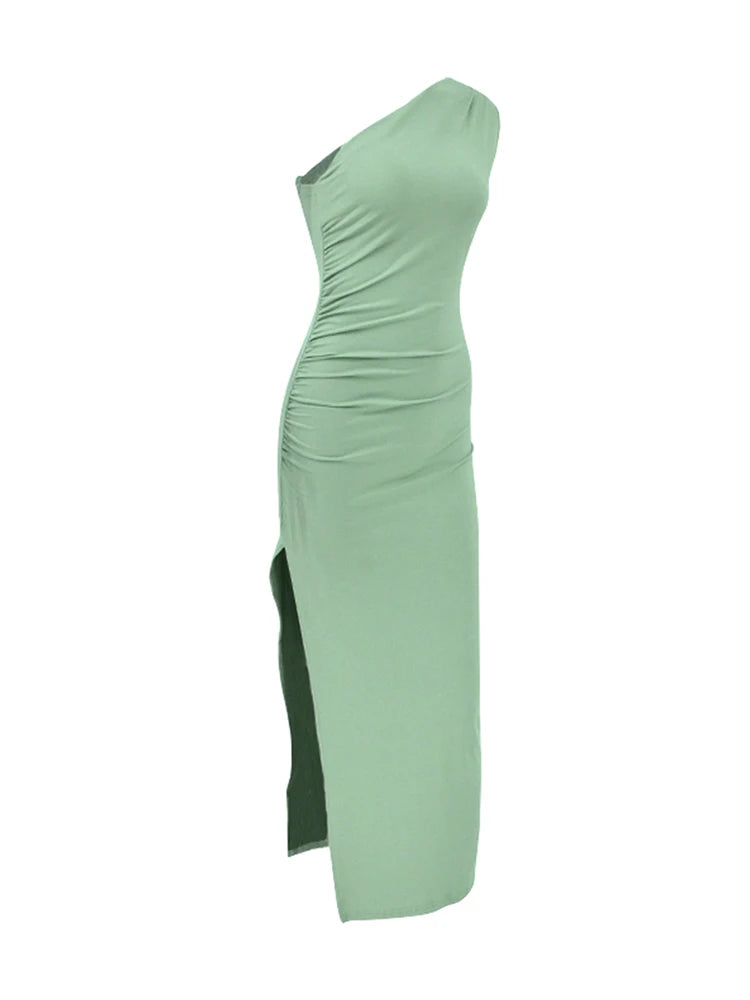 Women Maxi Dresses Sexy Split Summer Fashion Sleeveless Backless Slim Dress Female Casual Streetwear Club Elegant Party Dresses