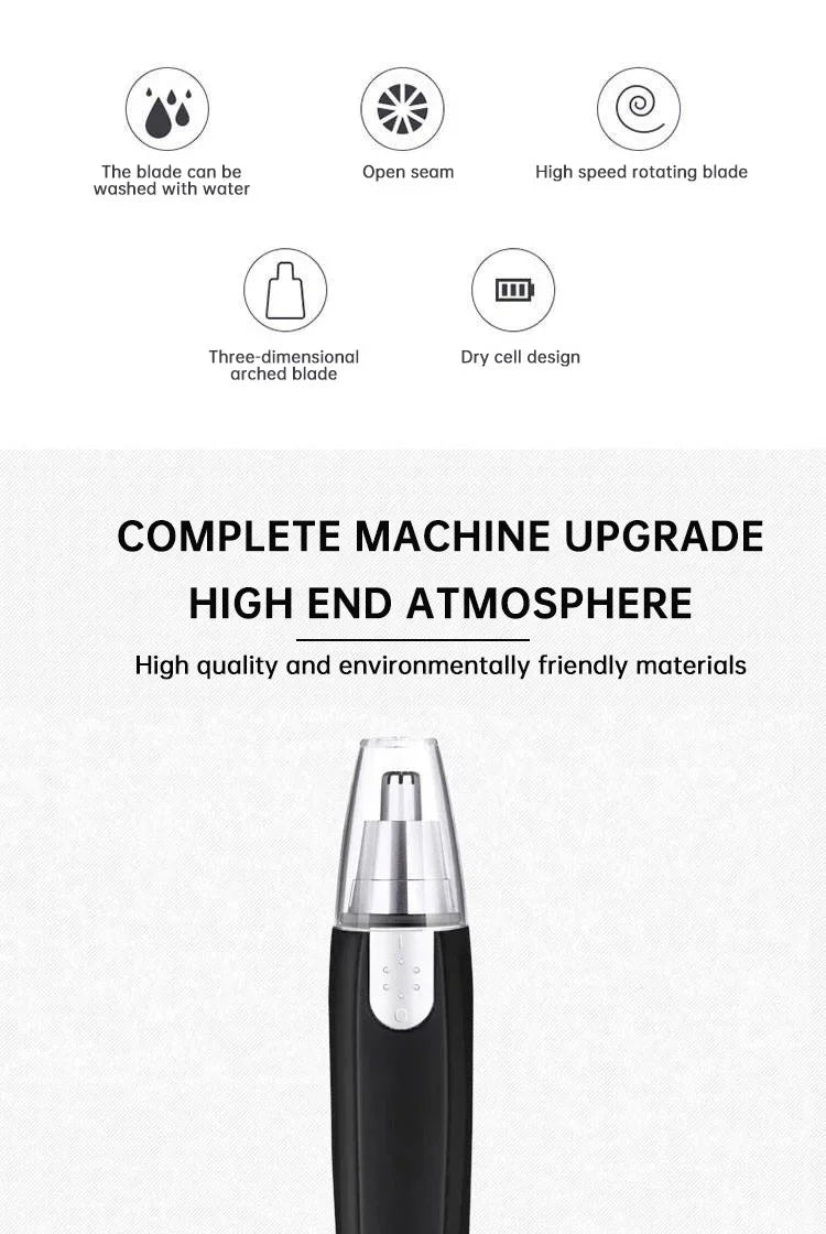 Tondeuse électrique pour le nez pour hommes, modèle à piles, pour couper les poils du nez et des narines, ciseaux pour couper les poils du nez.