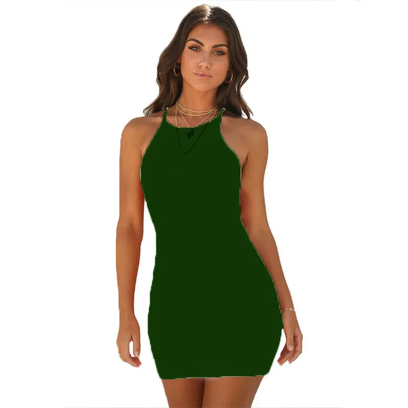 Summer New Party Club Dress Women Clothes Sexy Sleeveless Tank Slim Ladies Dresses Mini Short Bodycon Dress Vestidos