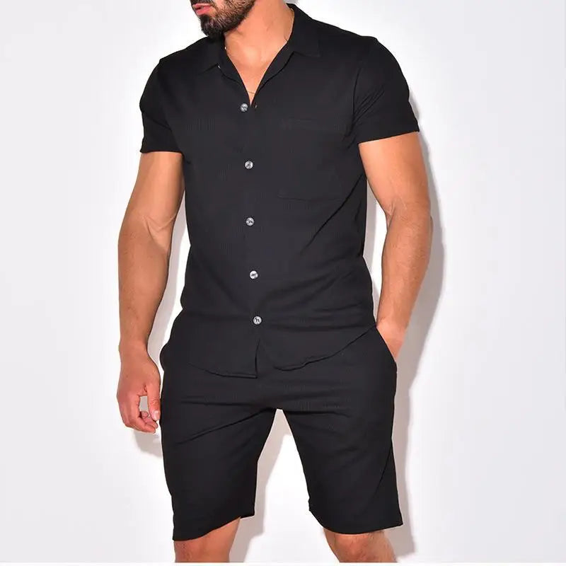 2025 New Sport Simple and Trendy Men's Short Sleeved Shorts Comfortable and Casual Fashion Men's Versatile Short Sleeved Set