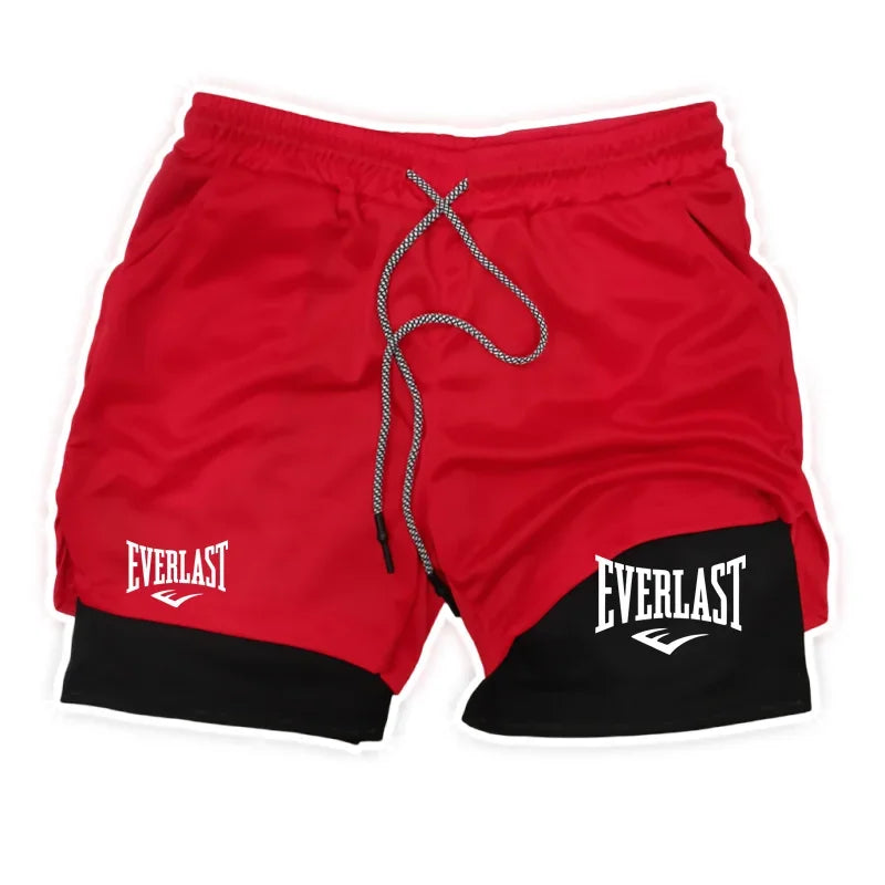 Men Running Shorts 2 In 1 Double-deck Sport Shorts Sportswear Gym Fitness Short Pants Training Jogging Bottom Men's Clothing
