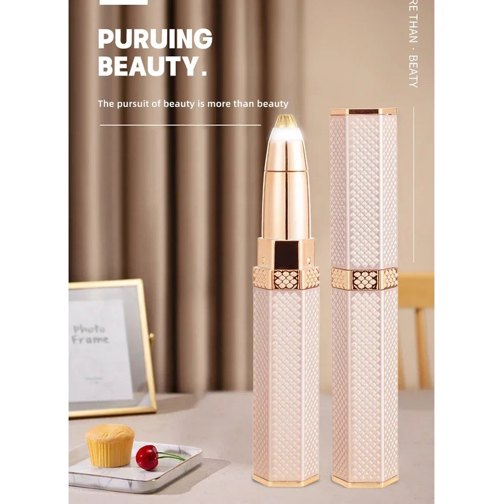 4 in 1 Electric Facial Hair Removal Painless Epilator Eyebrow Lipstick Shape Facial Sensitive Areas Bikini Depilator Body Shaver