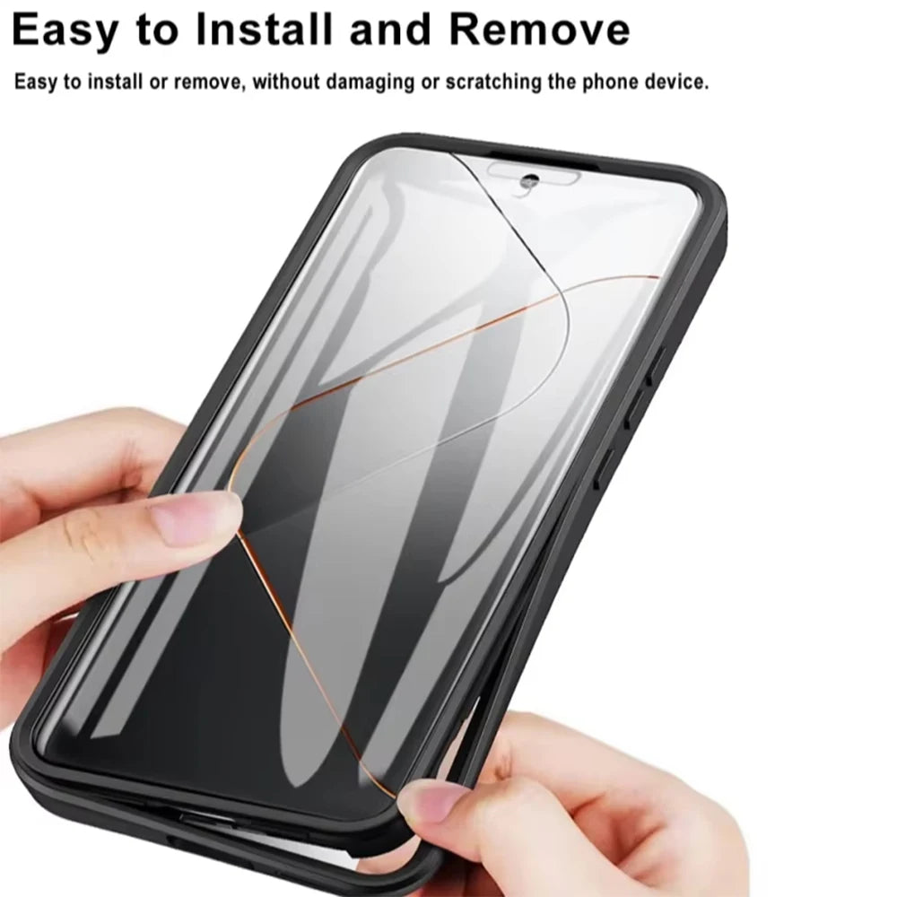 Front Back Transparent Cover For Xiaomi 14T Pro 360 Full Protection Phone Case For Xiaomi 12T 14 T Pro Redmi 14C Shockproof Case