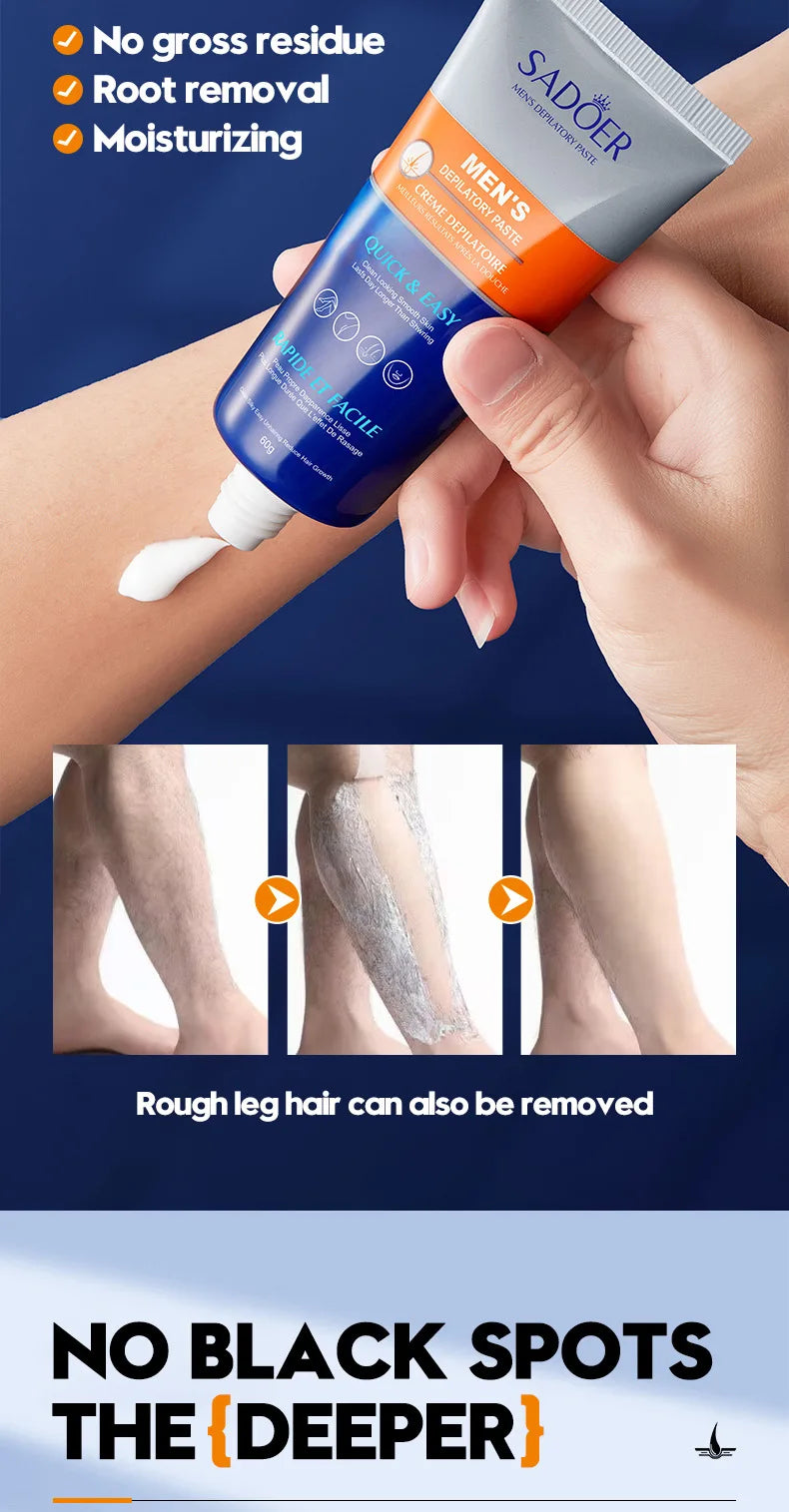Professional hair removal wax for men Painless chest hair Legs Arms armpit Beard remover Body Skin Permanent depilation cream