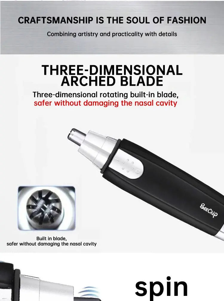 Tondeuse électrique pour le nez pour hommes, modèle à piles, pour couper les poils du nez et des narines, ciseaux pour couper les poils du nez.