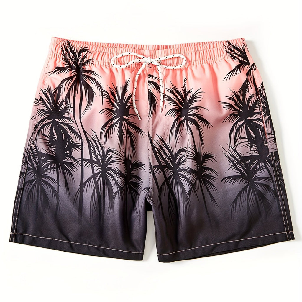 Maillot de bain imprimé cocotier pour homme, séchage rapide, cordon de serrage, pour la plage, l'été, la piscine