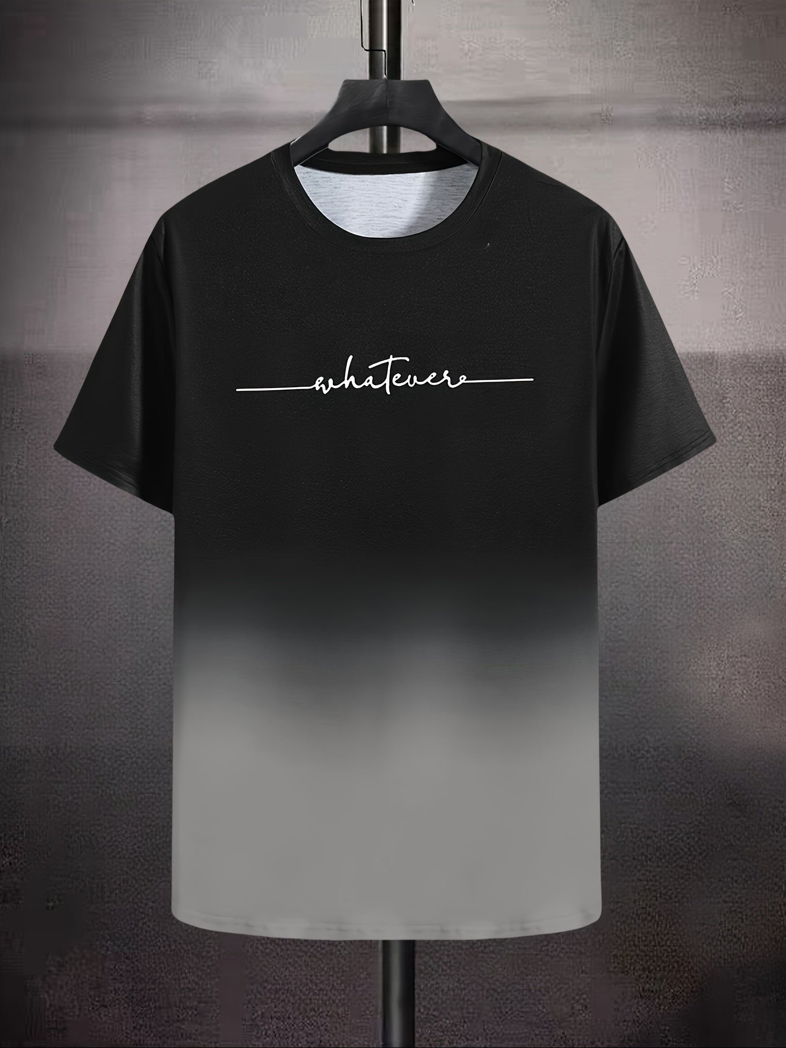 T-shirt confortable et chic à imprimé dégradé « Whatever » pour homme, t-shirt graphique, vêtements d'été pour homme, vêtements pour homme, hauts pour homme, cadeau pour homme