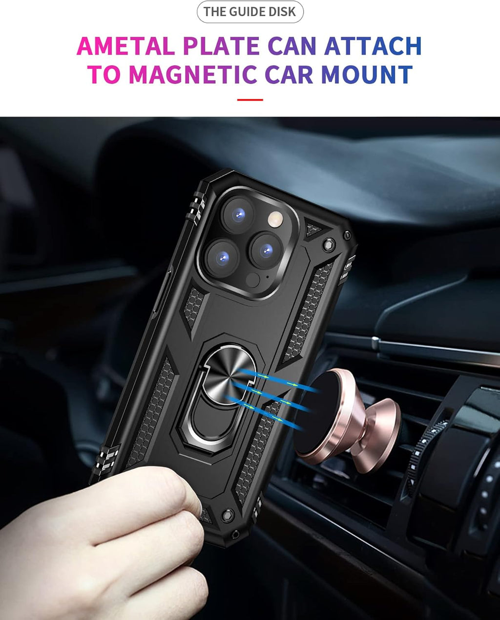 Coque robuste avec béquille intégrée pour Apple iPhone 15, 14, 13, 12, 11, XR, 8, protection double couche avec anneau de béquille rotatif, étui d'étude