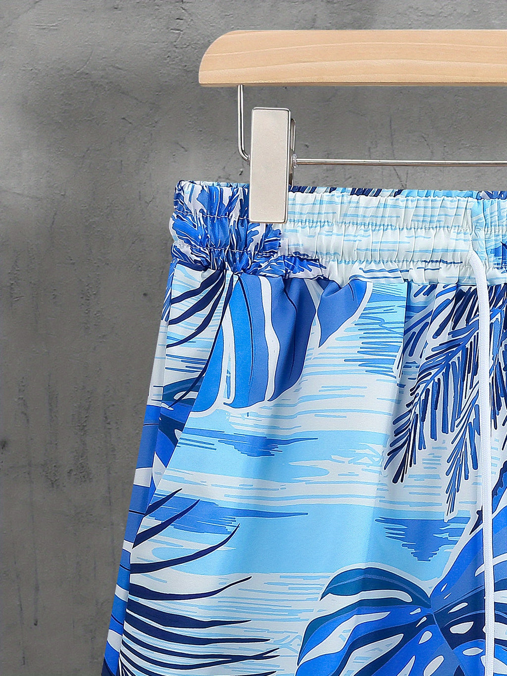 Ensemble chemise et short à manches courtes pour homme, imprimé tropical, en polyester léger, tenue de plage décontractée avec motif palmiers et ciel bleu, style hawaïen | Chemise à imprimé tropical | Short en polyester