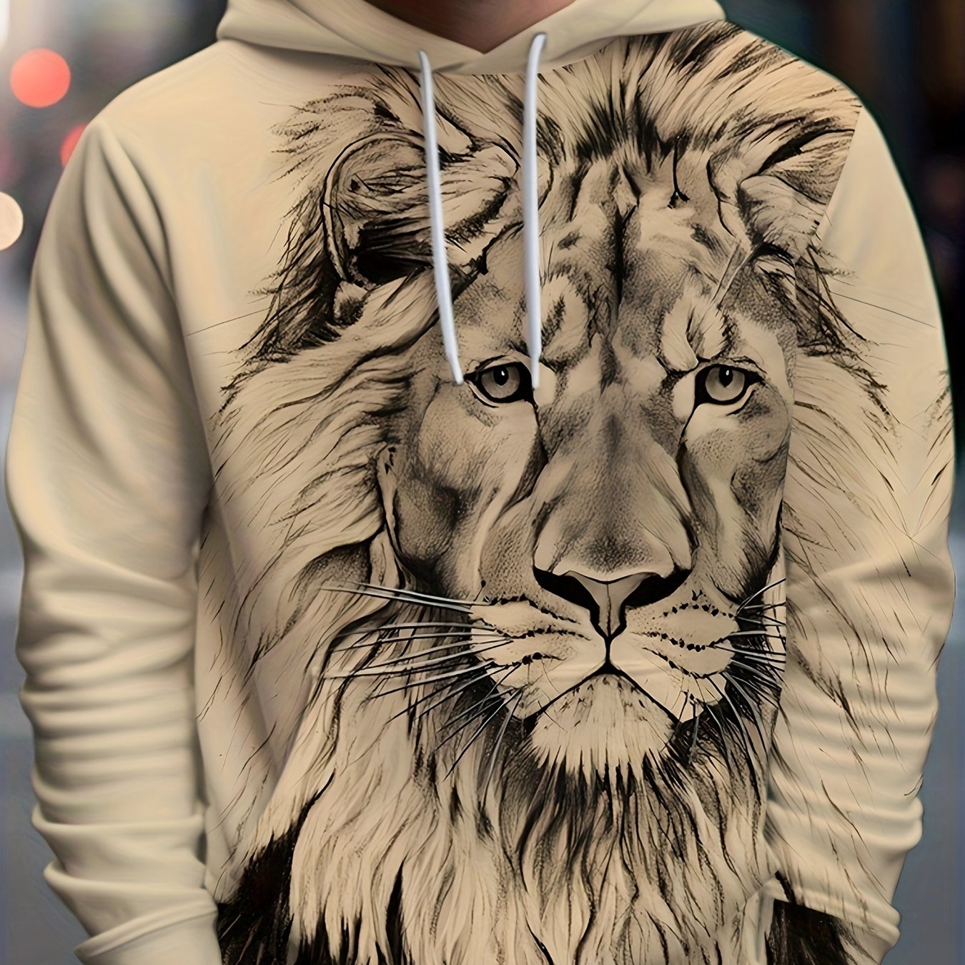 Sweat à capuche imprimé lion 3D pour homme, sweat à capuche graphique, confortable, ample et tendance, vêtements pour homme pour l'automne et l'hiver