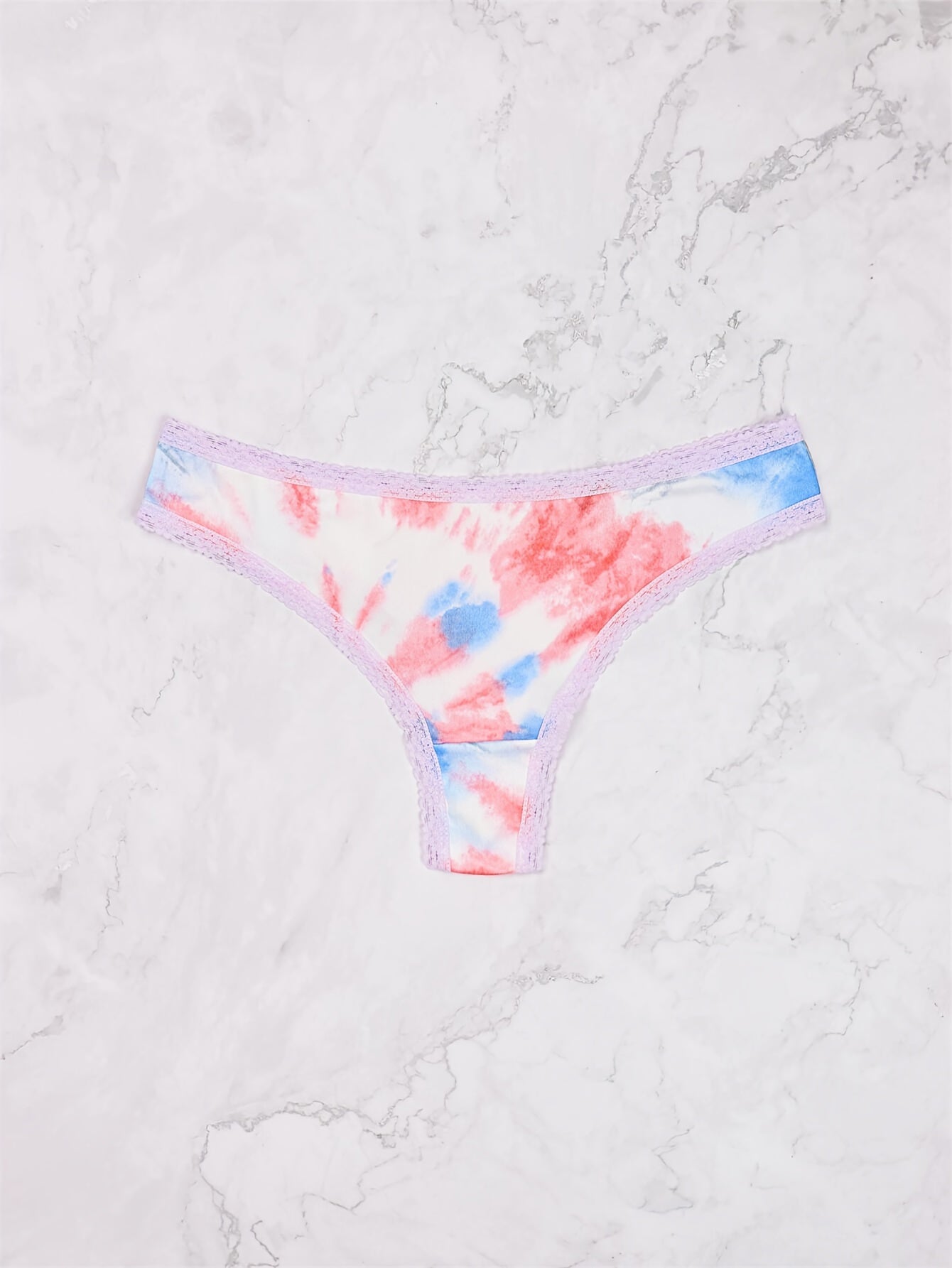 String Morvia 5 pièces en dentelle avec cœur - Ensemble de lingerie chic en maille pour femme, non transparent