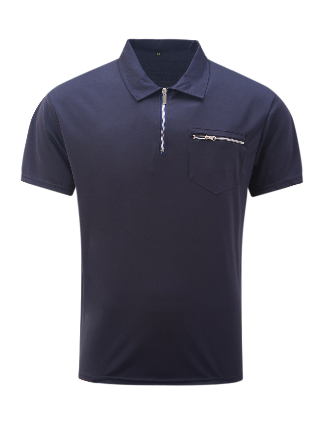 Polo de golf respirant, coupe standard, avec poche zippée sur la poitrine, col en V, manches courtes, pour l'été, vêtements pour hommes